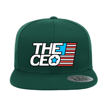 American Flag The CEO Embroidered flat Bill Hat