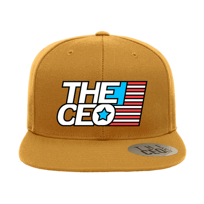 American Flag The CEO Embroidered flat Bill Hat